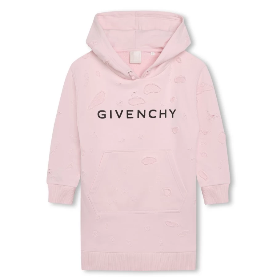 GIVENCHY Girls' Straight Brushed Fleece Dress in Marshmallow (44Z) - Soft Comfortable Winter Outfit