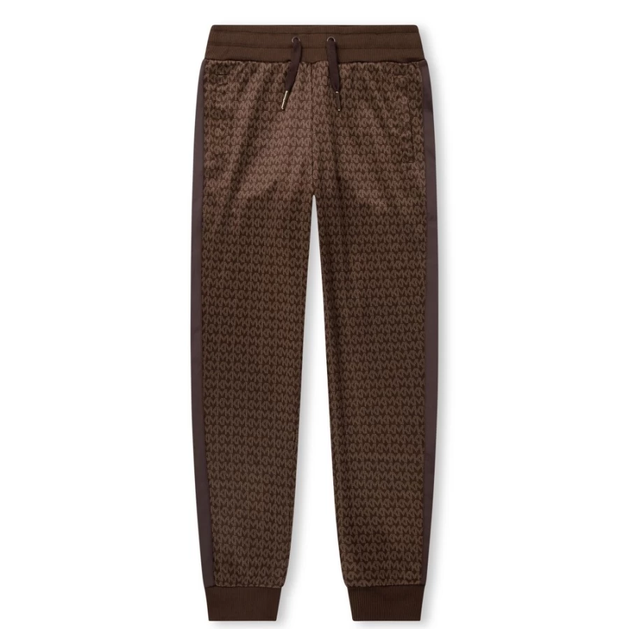 MICHAEL KORS Girls' Chocolate Brown Printed Jogging Pants