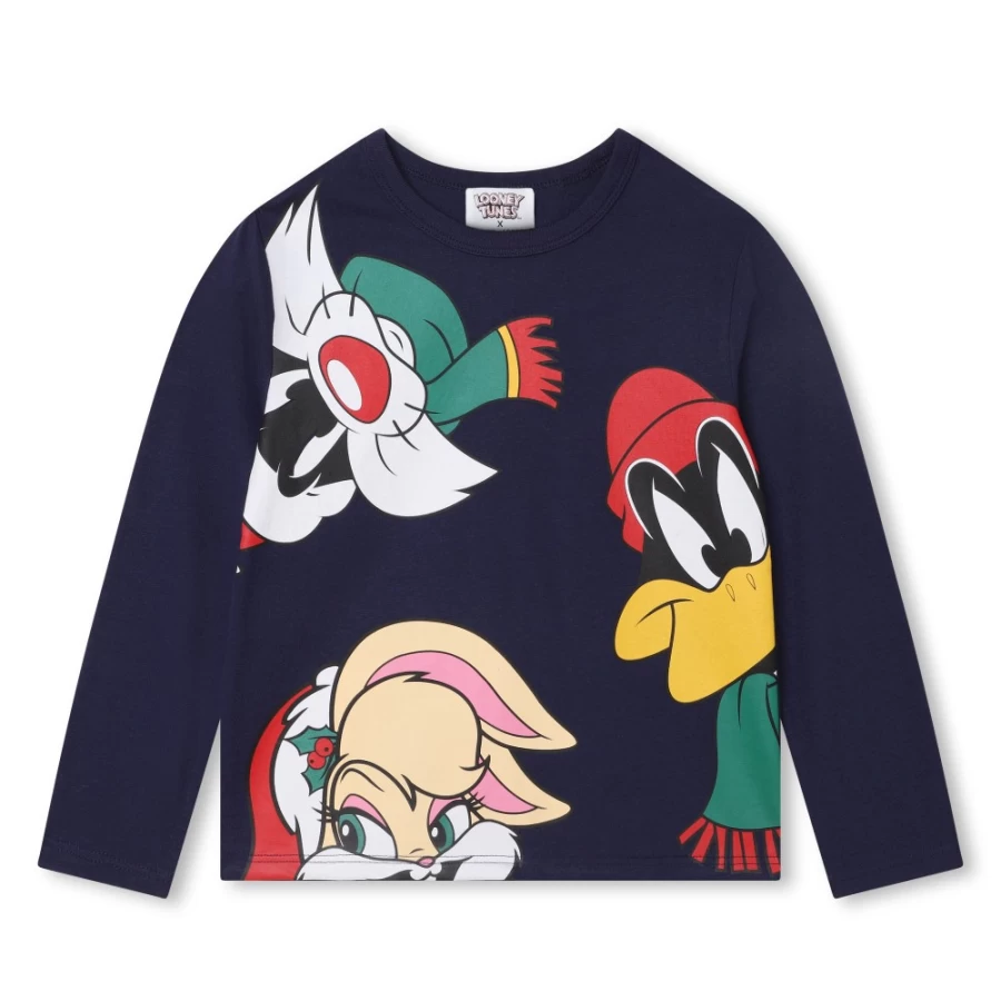 MARC JACOBS Girls Navy Long-Sleeved T-Shirt for Kids