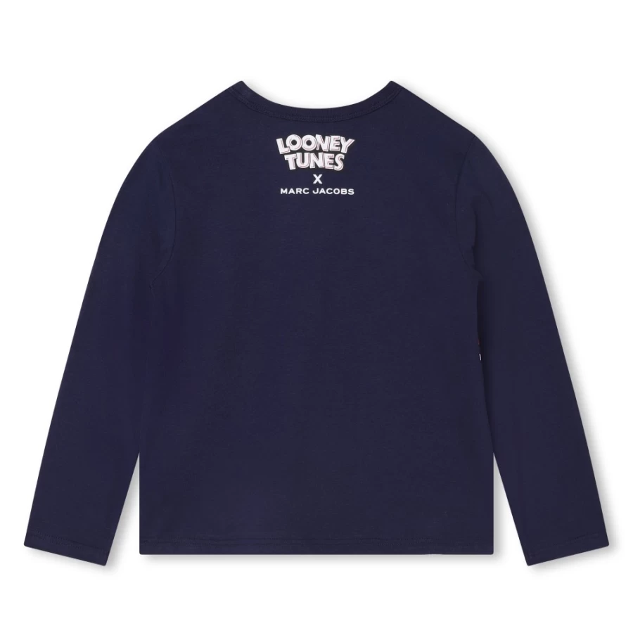 MARC JACOBS Girls Navy Long-Sleeved T-Shirt for Kids