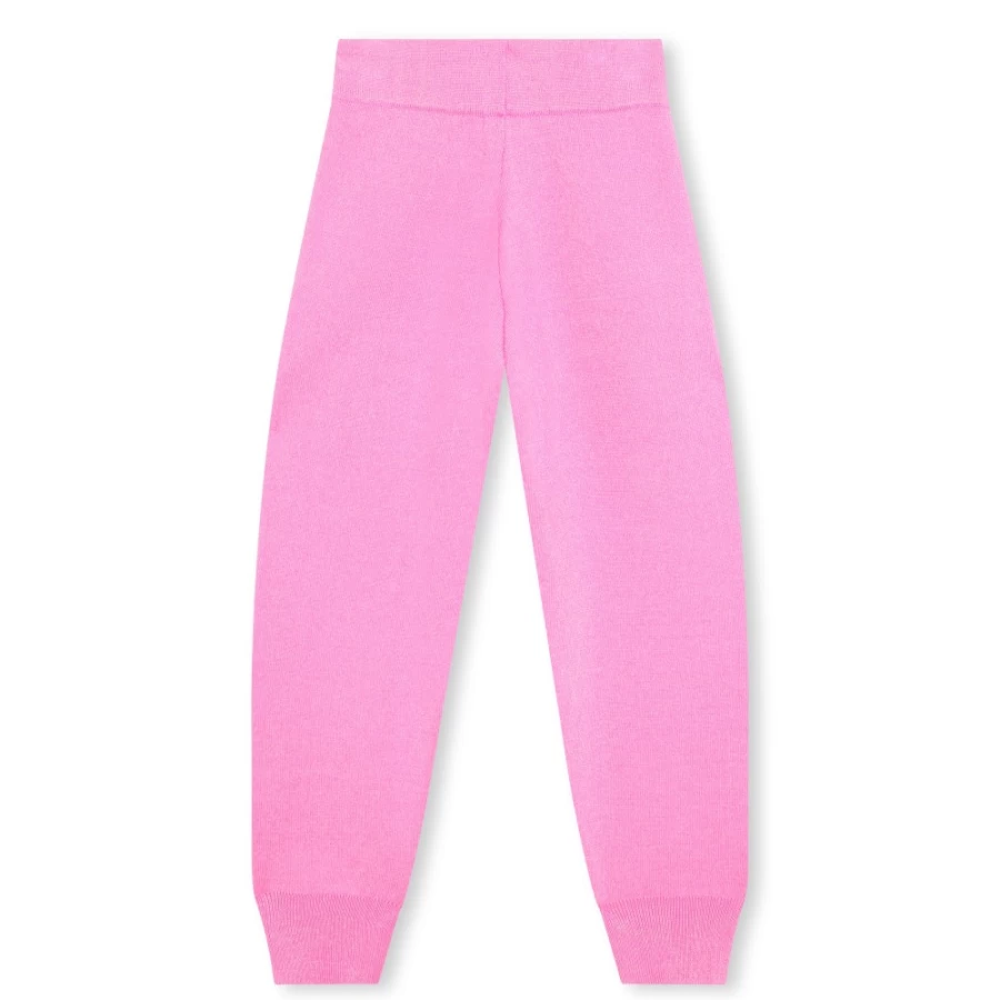BILLIEBLUSH Pink Glittery-Knit Trousers for Girls - Sparkly Comfort Fit Pants