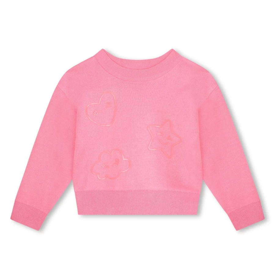 BILLIEBLUSH Pink Sparkly Knitted Jumper for Girls - Glitter Sweater