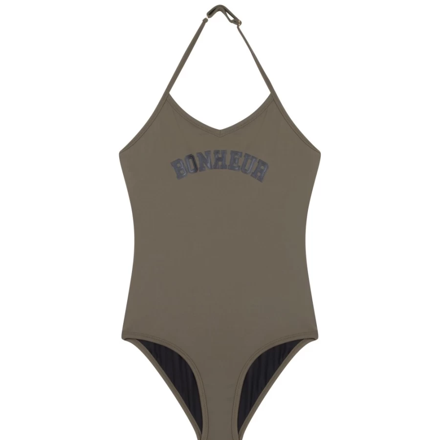 ZADIG & VOLTAIRE Khaki One-Piece Message Bathing Suit for Girls