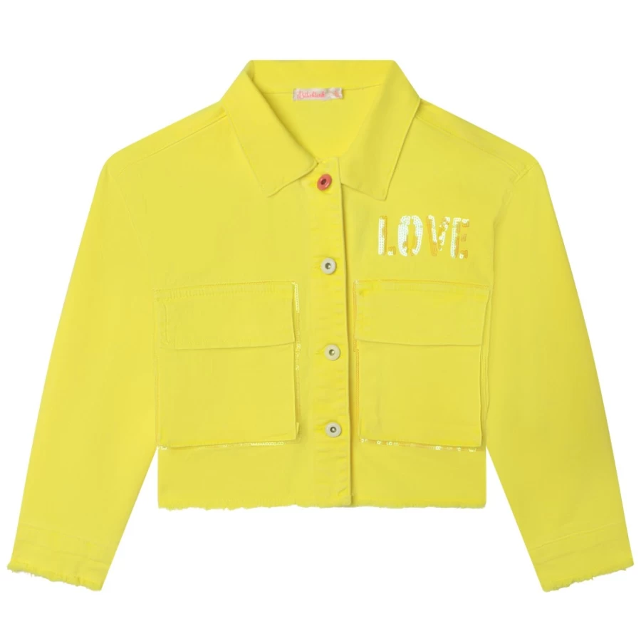 BILLIEBLUSH Girls' Lemon Cotton Jacket - Novelty Stylish Outerwear for Kids