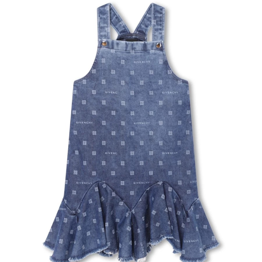 Givenchy Stone Printed Dungaree Dress for Girls - Stylish & Comfortable Outfit