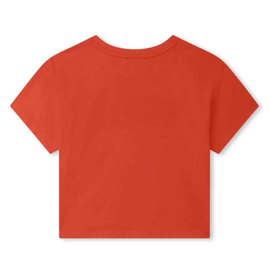 MICHAEL KORS Girls Peach Cotton Short-Sleeve T-Shirt for Kids