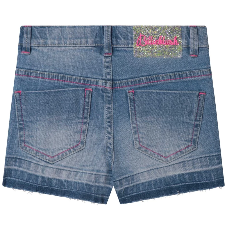 BILLIEBLUSH Girls' Denim Shorts in Double Stone & Bleach Wash - Stylish Distressed Jean Shorts for Teens