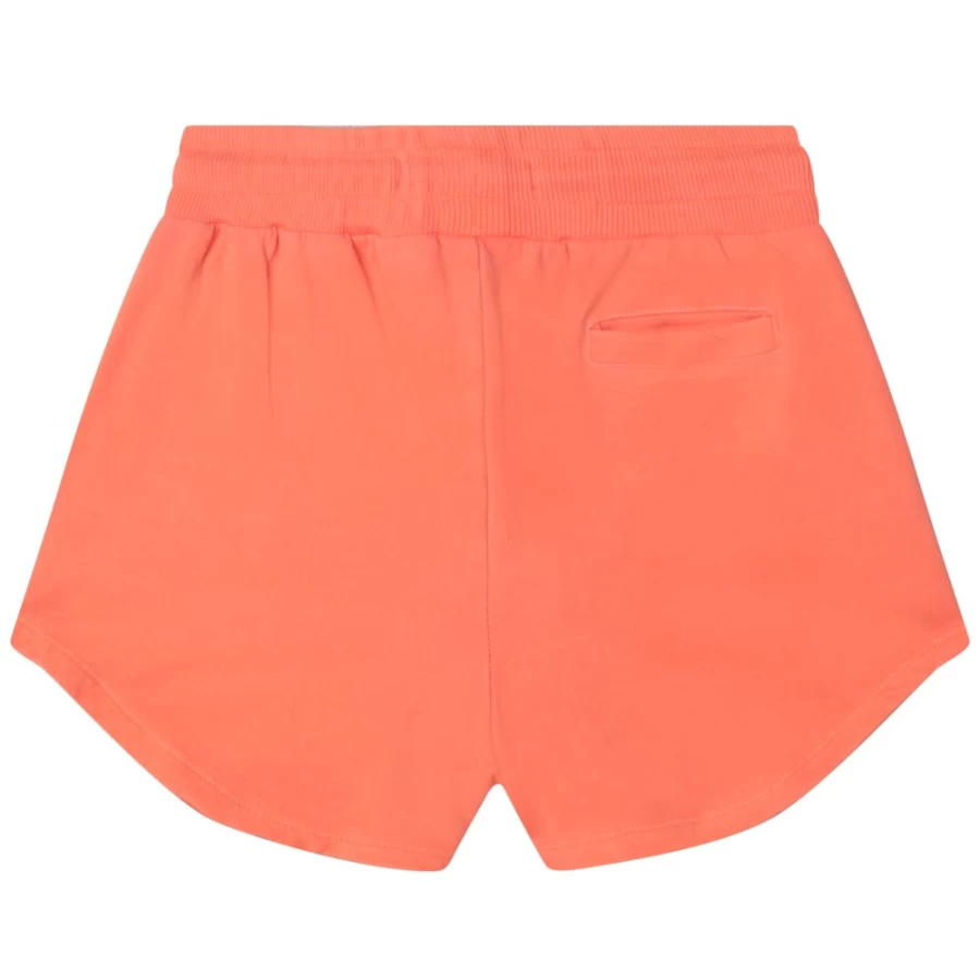 MICHAEL KORS Girls' Peach Cotton Fleece Shorts for Comfort & Style