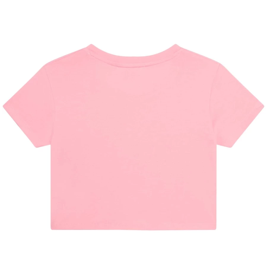 MICHAEL KORS Girls Pink Washed Knotted Short-Sleeve T-Shirt