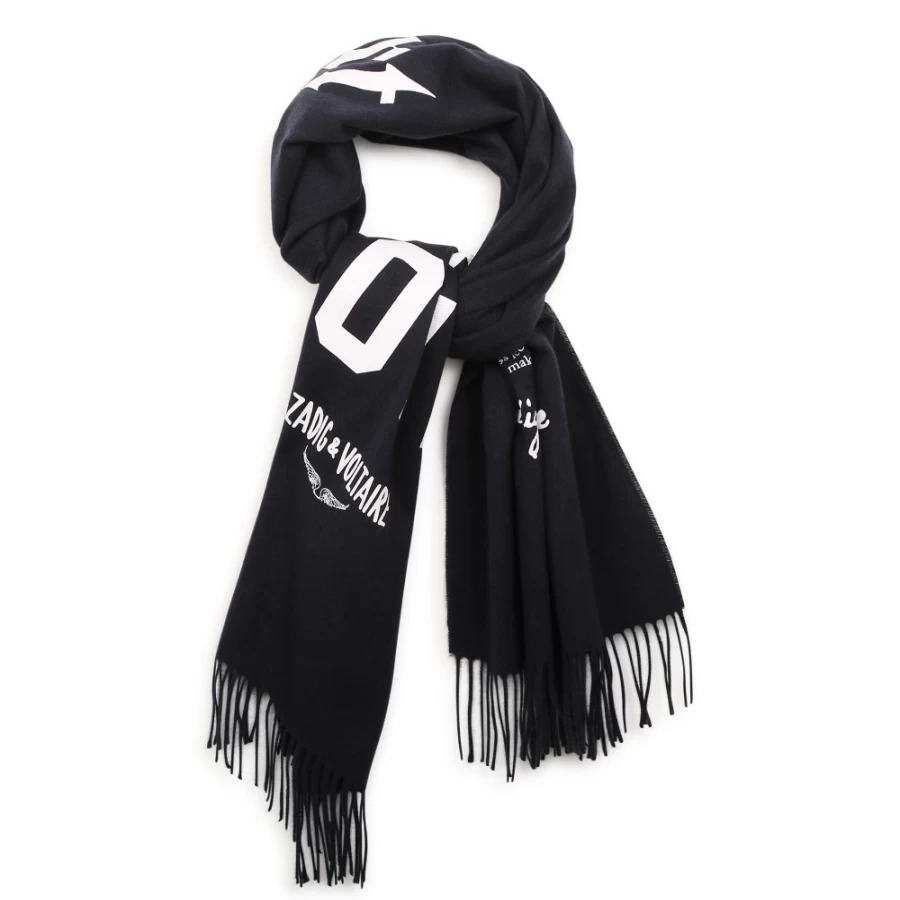 ZADIG & VOLTAIRE Navy Printed Scarf for Girls - Stylish Floral Fashion Accessory