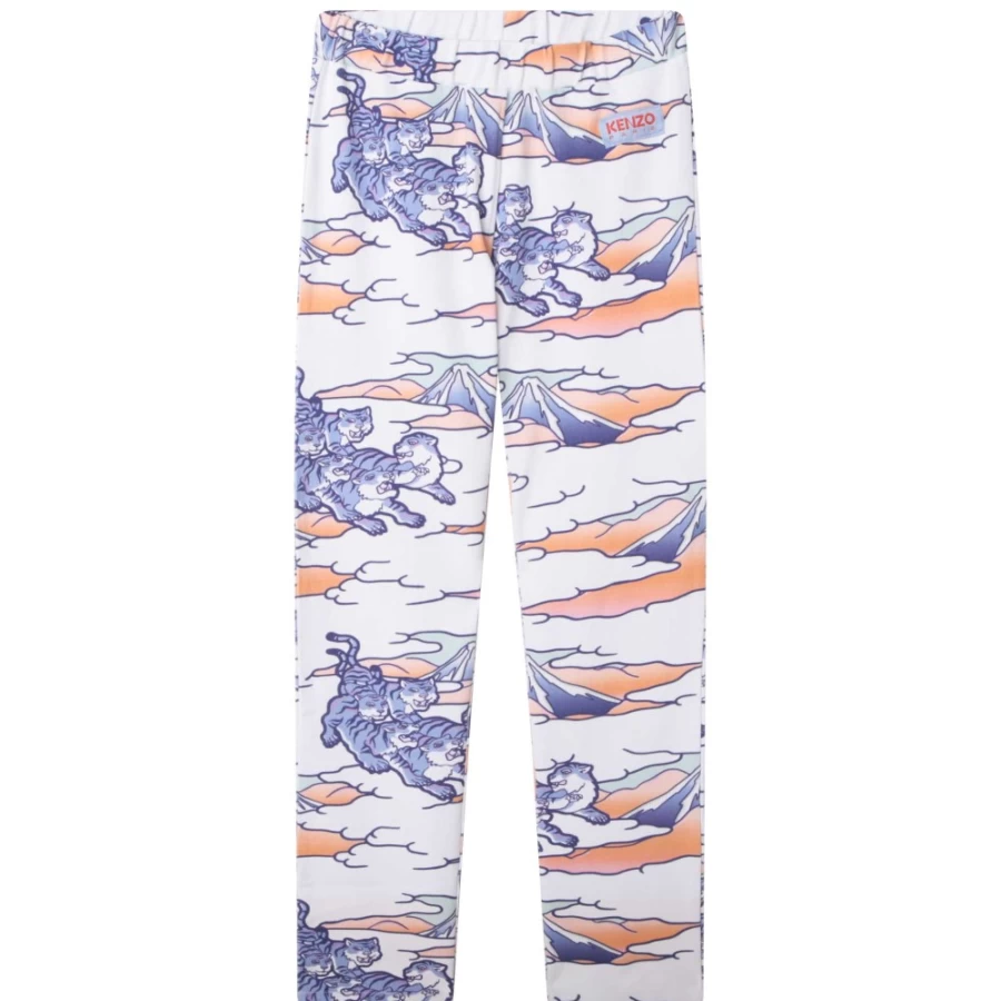 KENZO KIDS Girls' White Jeggings - Stylish Comfort for Everyday Wear