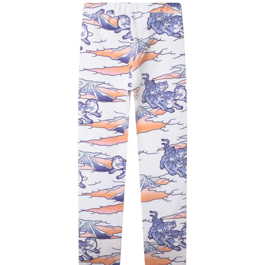 KENZO KIDS Girls' White Jeggings - Stylish Comfort for Everyday Wear