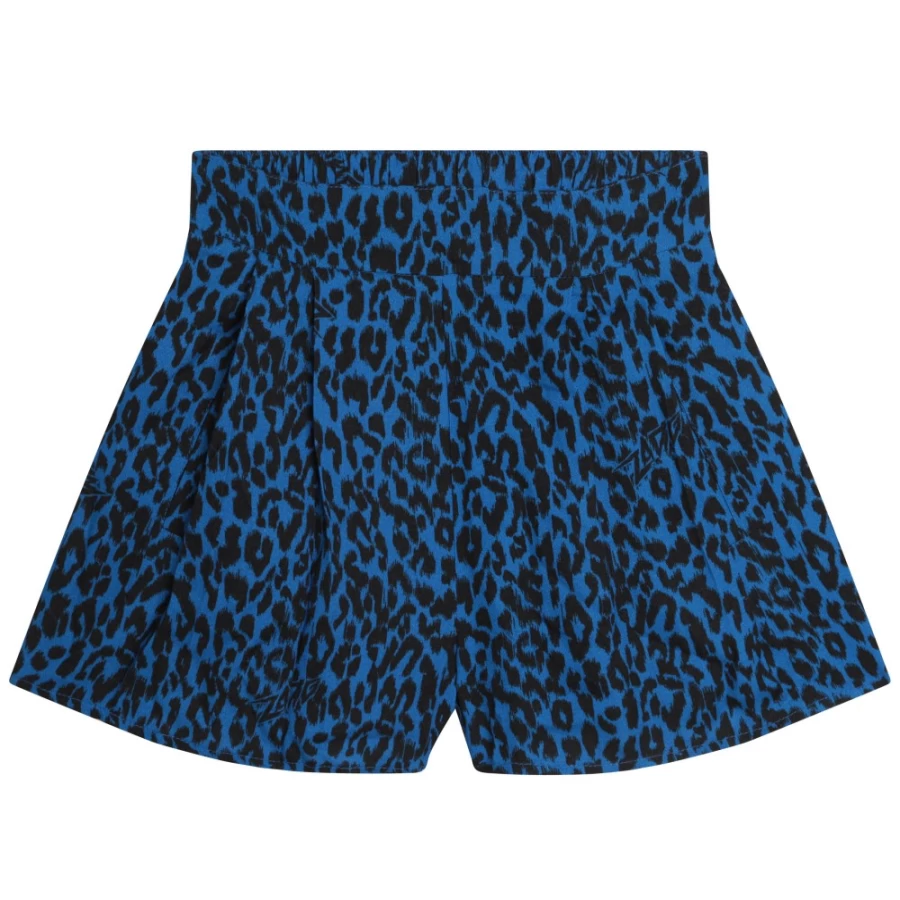ZADIG & VOLTAIRE Girls' Electric Blue Leopard-Print Crepe Shorts