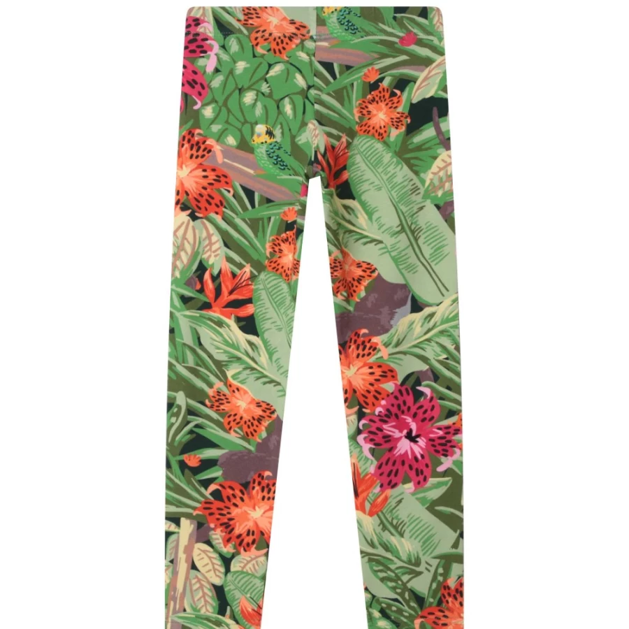 KENZO KIDS Girls Dark Green Leggings for Comfort and Style