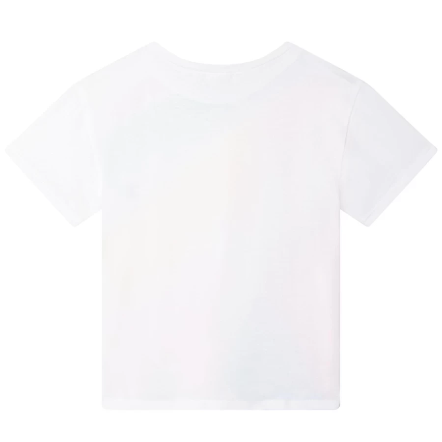 BILLIEBLUSH Girls' White Short-Sleeved T-Shirt for Casual Comfort
