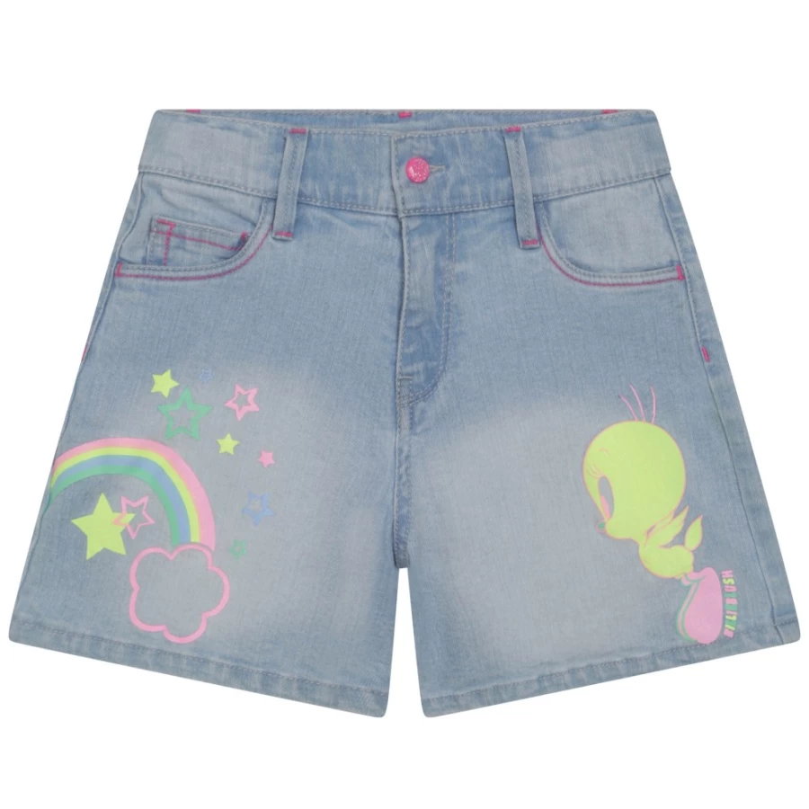 BILLIEBLUSH Girls' Bleach Washed Denim Shorts | High-Quality Fashion Jeans for Teens