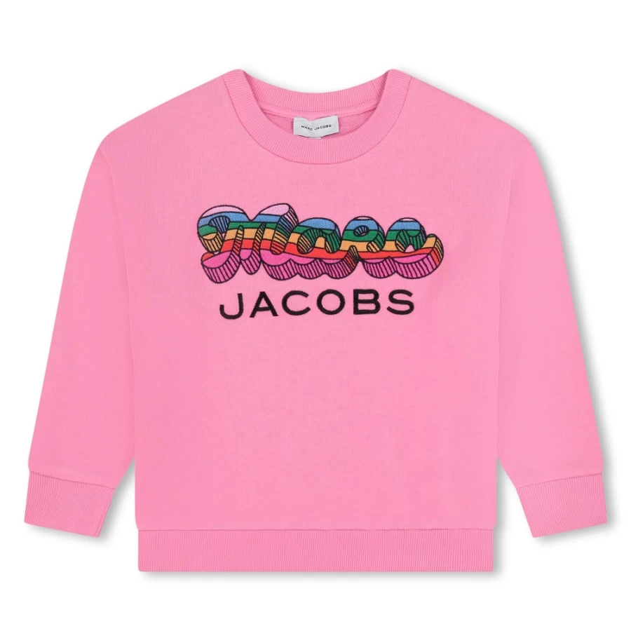 MARC JACOBS Girls Apricot Cotton Fleece Sweatshirt for Kids
