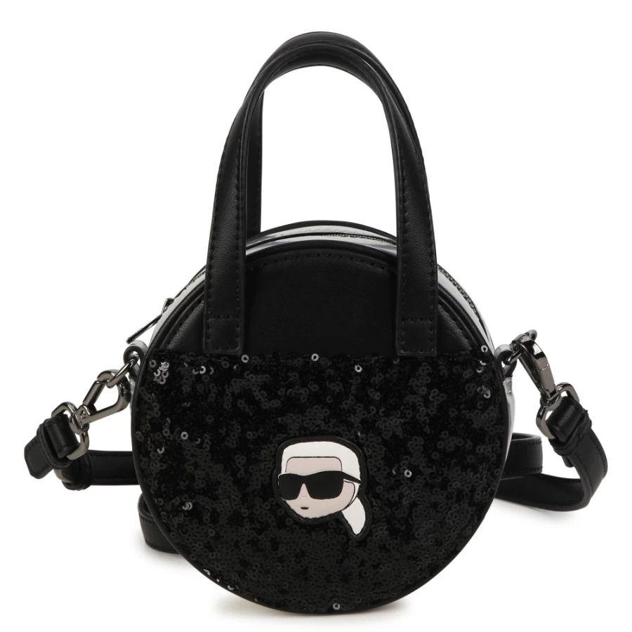 KARL LAGERFELD KIDS Black Round Handbag for Girls