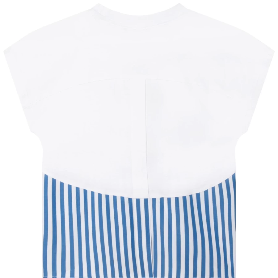 DKNY Girls' White Short-Sleeved Cotton T-Shirt - Casual Comfort Fit Tee for Kids