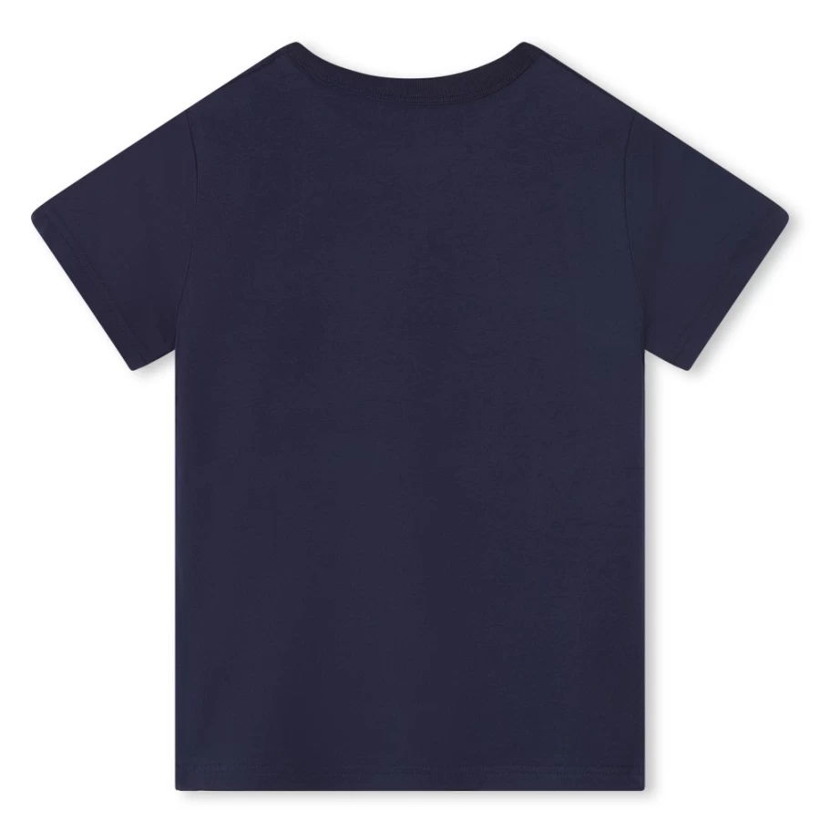 MARC JACOBS Girls Navy Short-Sleeved Cotton T-Shirt for Casual Wear