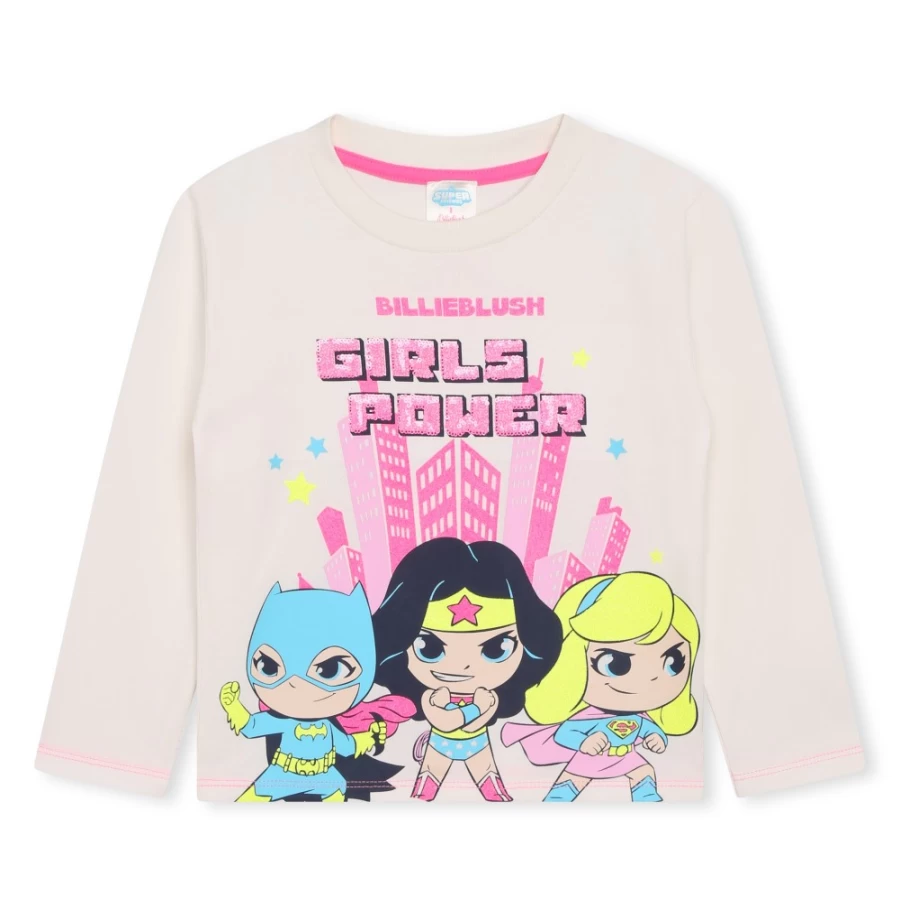 BILLIEBLUSH Ivory Long-Sleeved T-Shirt for Girls - Soft Cotton Casual Top