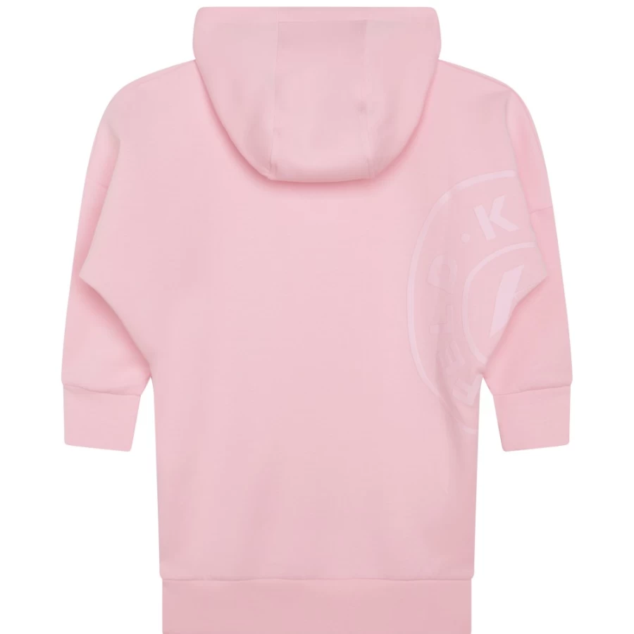 KARL LAGERFELD KIDS Girls Pink Washed Logo Embroidered Sweatshirt Dress