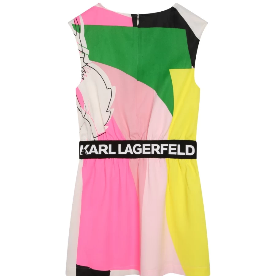 KARL LAGERFELD KIDS Girls' Multicoloured Formal Dress for Special Occasions