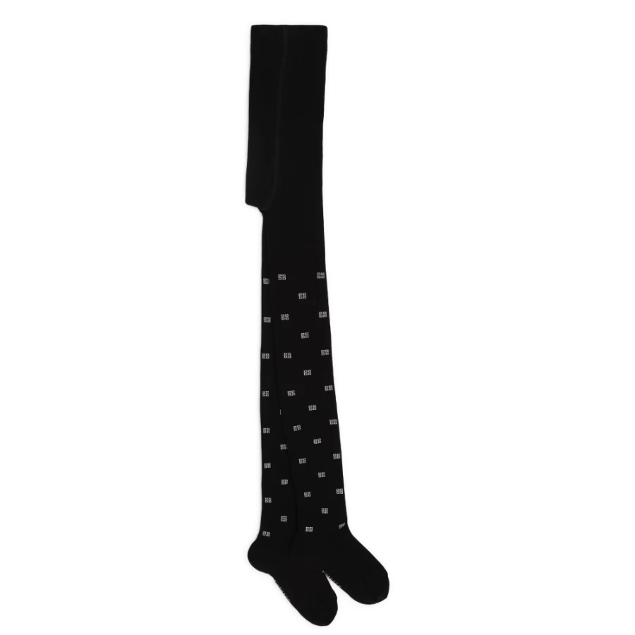 Givenchy Black Motif Tights for Girls - Stylish & Elegant Design