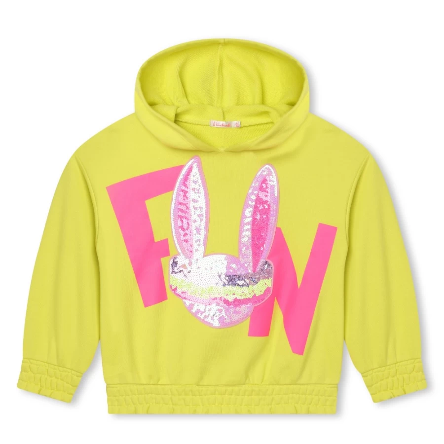 BILLIEBLUSH Girls' Lime Fleece Sweatshirt - Cozy Pullover Hoodie for Kids