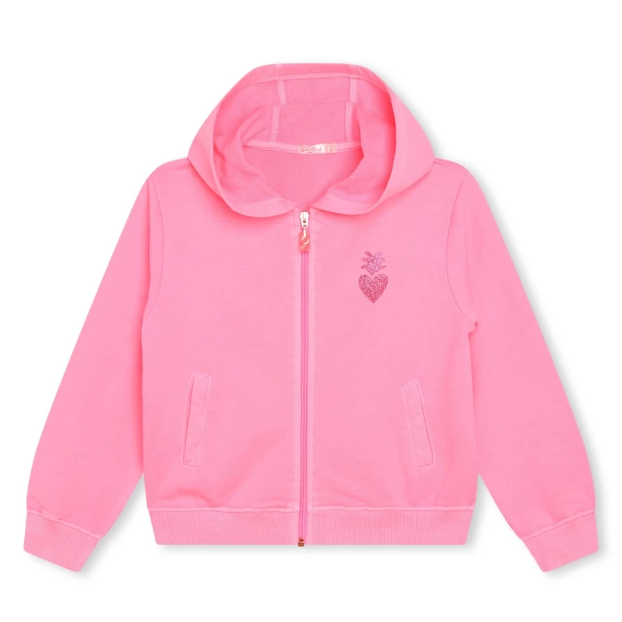 BILLIEBLUSH Pink Hooded Cardigan for Girls - Soft & Stylish
