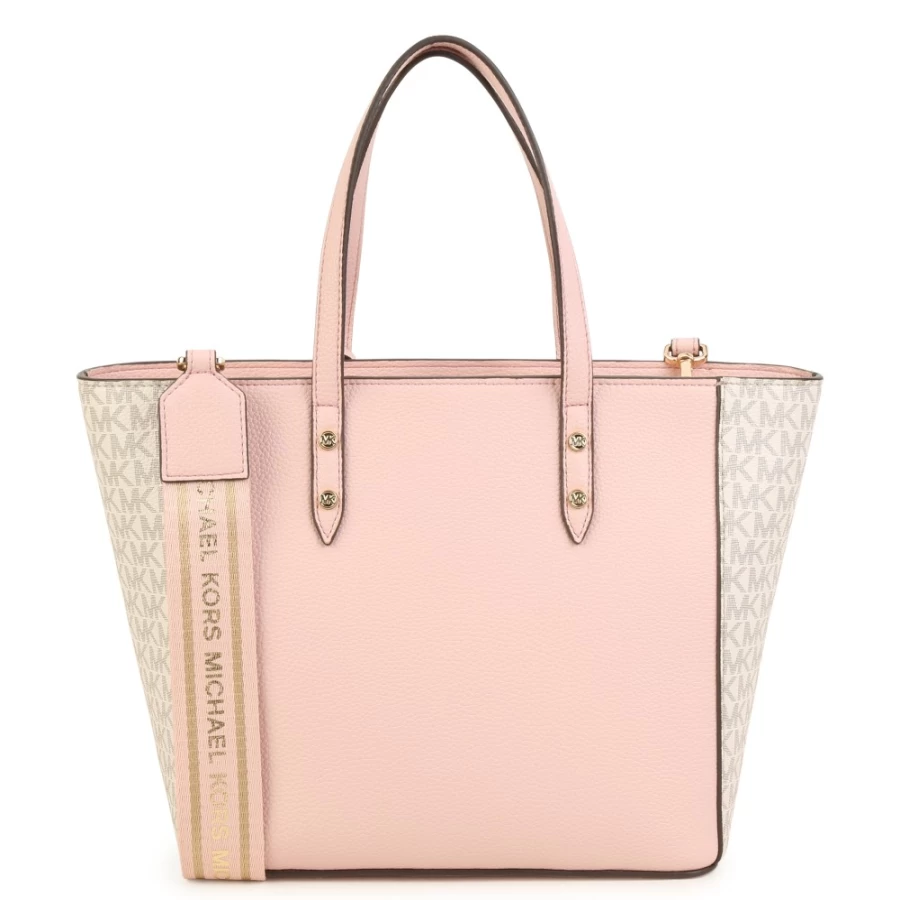 MICHAEL KORS Salmon Grained Coated Canvas Tote Bag for Women