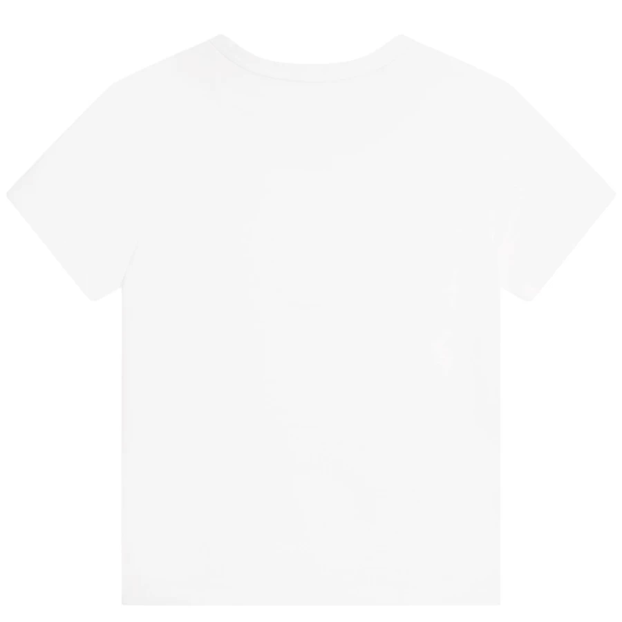MARC JACOBS Girls White Printed Cotton T-Shirt for Kids