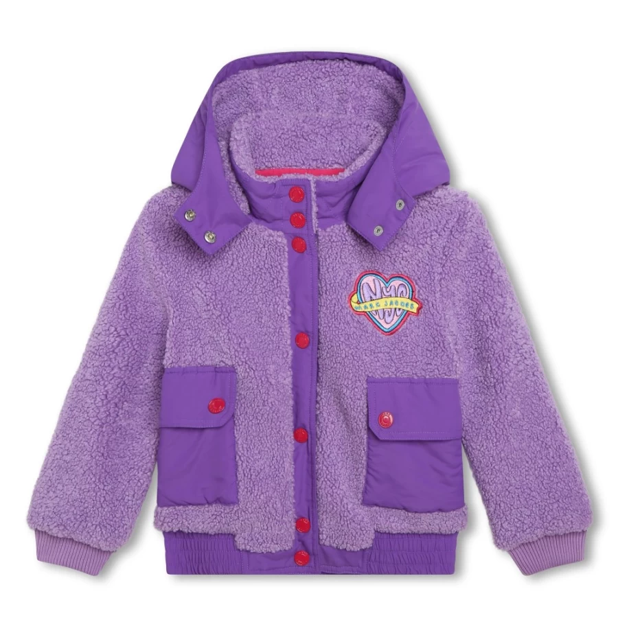 MARC JACOBS Girls' Hooded Fleece Jacket - Cozy Winter Outerwear for Kids