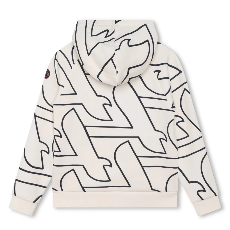 AIGLE Girls Ivory Hooded Sweatshirt - Soft Cotton Pullover for Kids