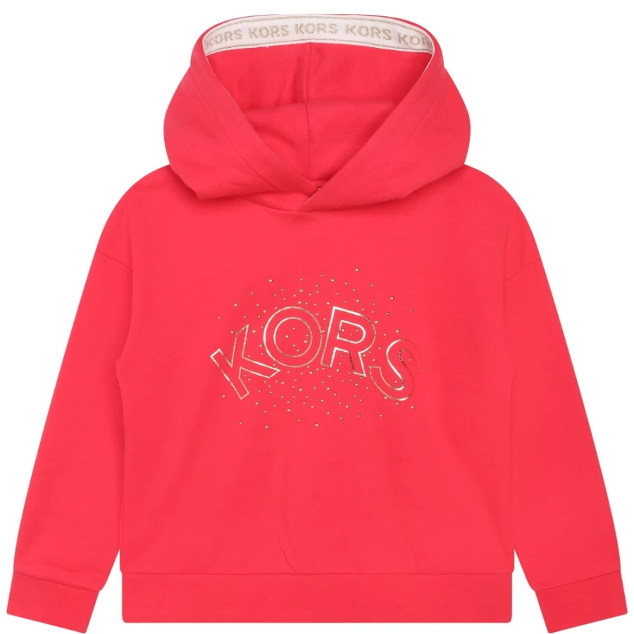 MICHAEL KORS Girls Fuschia Hooded Sweatshirt for Kids Pink Pullover