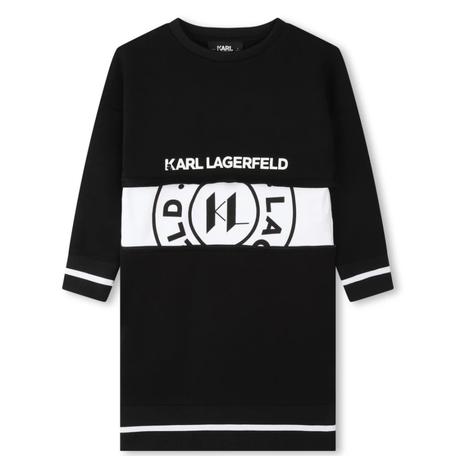 KARL LAGERFELD KIDS Black 2-In-1 Sweatshirt Dress for Girls