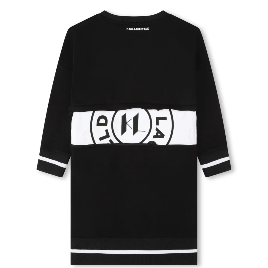 KARL LAGERFELD KIDS Black 2-In-1 Sweatshirt Dress for Girls