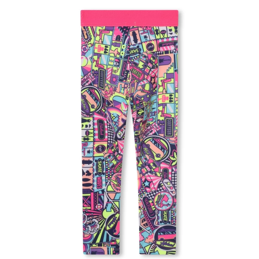 BILLIEBLUSH Girls' Printed Stretch Leggings in Malabar Fluorescent - Comfortable & Stylish