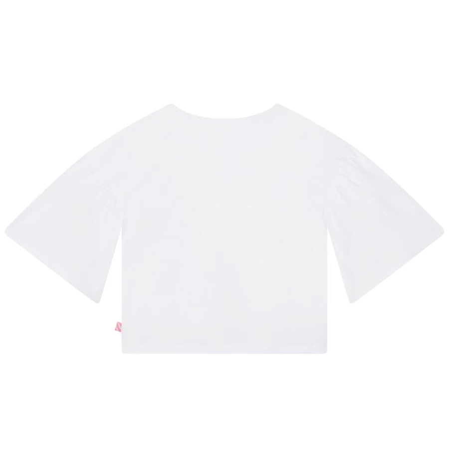 BILLIEBLUSH Girls' White Short-Sleeved T-Shirt for Casual Comfort