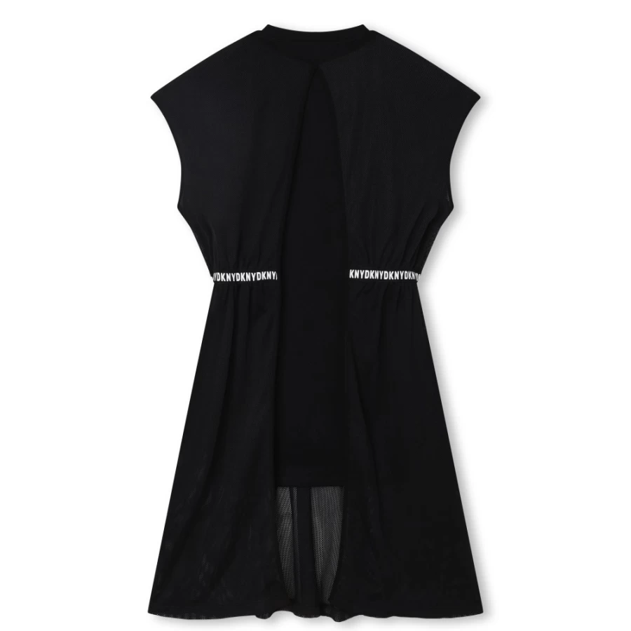 DKNY Black 2-In-1 Open Back Dress for Girls - Stylish & Versatile