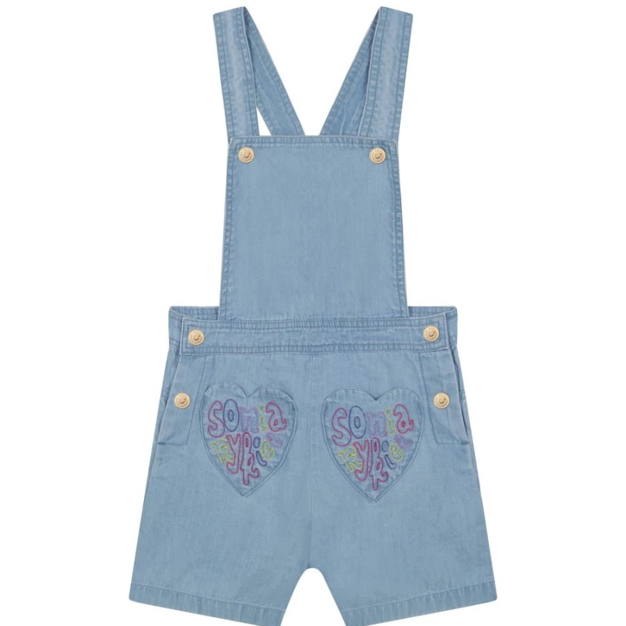 SONIA RYKIEL Girl's Chambray Short Playsuit for Stylish Comfort