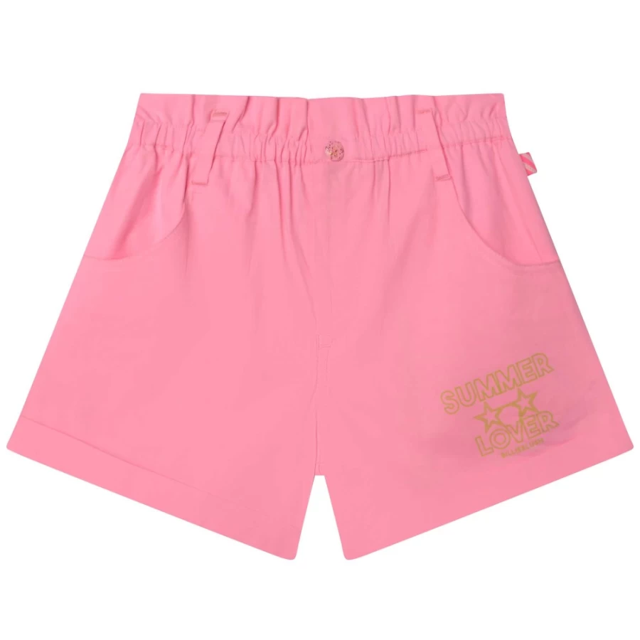 BILLIEBLUSH Girls' Pink Poplin Shorts | Comfortable & Stylish Summer Shorts for Girls
