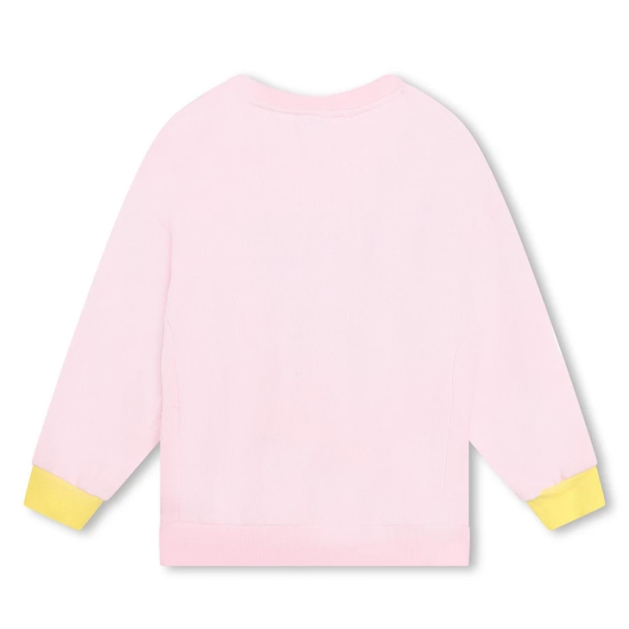 KENZO KIDS Girls Pale Pink Novelty Design Sweatshirt - Trendy & Comfortable Pullover for Kids