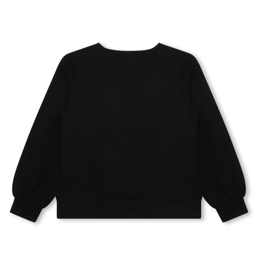 SONIA RYKIEL Black Diamante Sweatshirt for Girls - Sparkling Embellished Hoodie