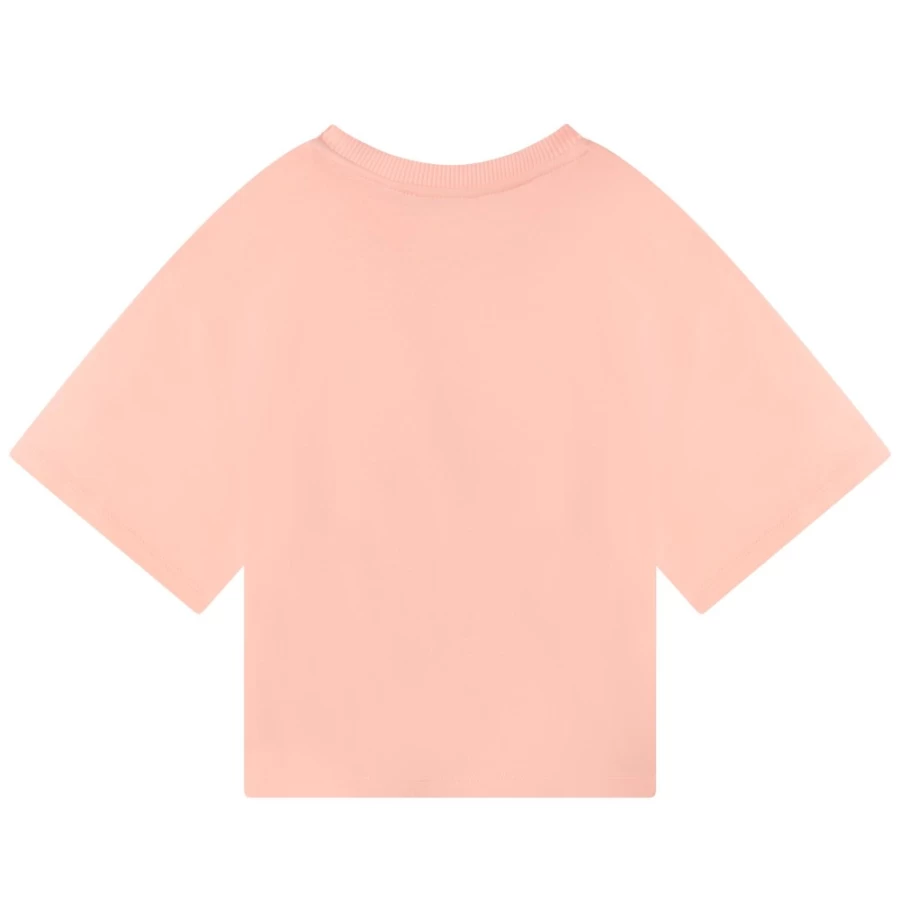 KENZO KIDS Girls Pale Pink Short Sleeve Tee-Shirt - Casual Cotton T-Shirt for Girls