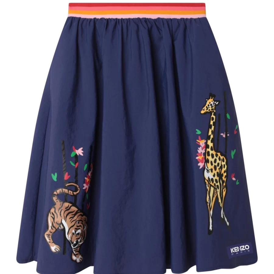 KENZO KIDS Girls' Blue Striped Waistband Skirt for Toddlers