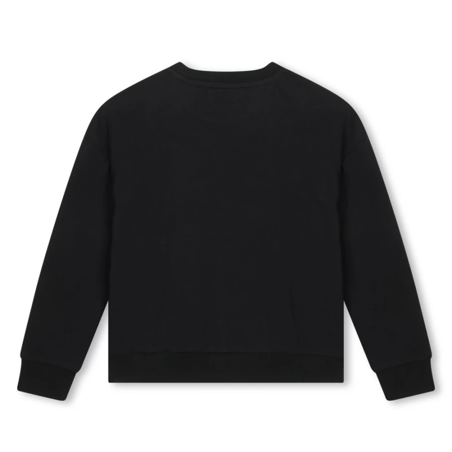 MICHAEL KORS Girls' Black Fleece Sweatshirt - Cozy Pullover Hoodie for Kids