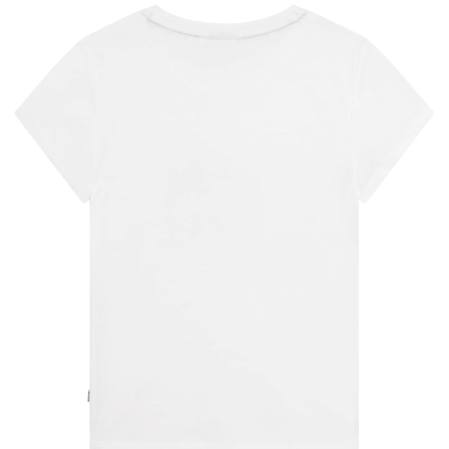 BOSS Girls' White Short-Sleeve Cotton T-Shirt - Classic Fit Casual Top