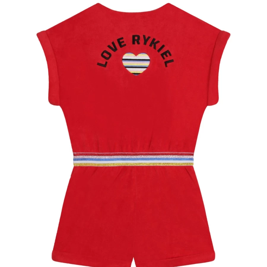 SONIA RYKIEL Red Terry Cloth Playsuit for Girls - Soft & Comfortable Romper