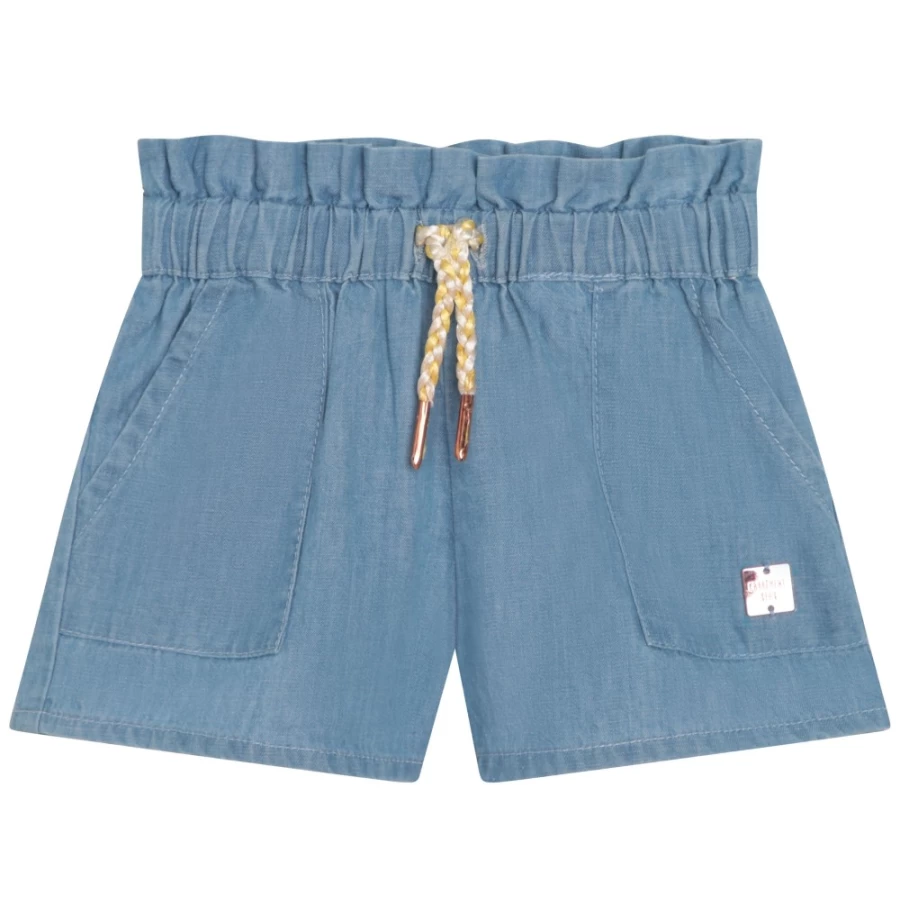 CARREMENT BEAU Girls' Lightweight Denim Blue Shorts for Comfort and Style